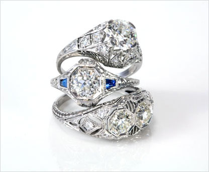 Antique and estate Edwardian diamond engagement and wedding rings, alternative wedding rings Antique and estate Edwardian diamond engagement and wedding rings, alternative wedding rings