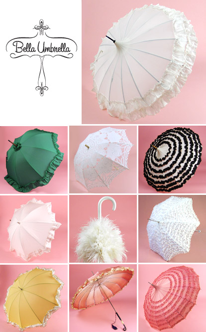 Bella Umbrella's vintage wedding parasols, for rent and for purchase Bella Umbrella's vintage wedding parasols, for rent and for purchase