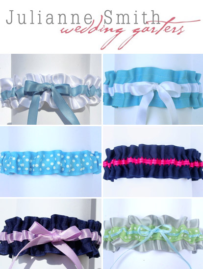 Modern wedding garters from the something blue collection of Julianne Smith Wedding Garters Modern wedding garters from the something blue collection of Julianne Smith Wedding Garters