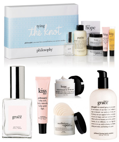 Tying The Knot beauty product gift set from Philosophy and TheKnot.com Tying The Knot beauty product gift set from Philosophy and TheKnot.com