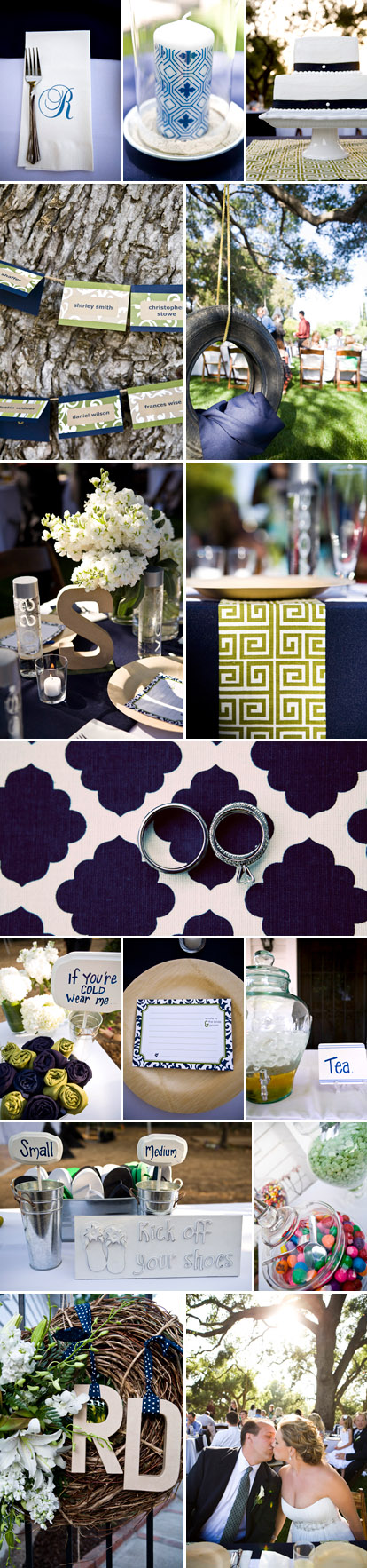 California backyard barbecue wedding reception, navy blue and emerald green wedding decor and favors, images by Jagger Photography California backyard barbecue wedding reception, navy blue and emerald green wedding decor and favors, images by Jagger Photography