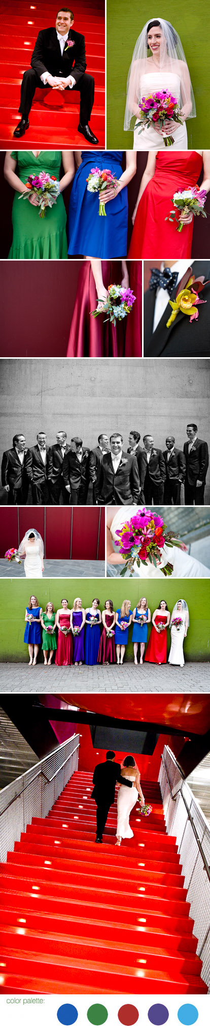 bright and colorful red, purple, blue, and green jewel tone real wedding color palette, Cheri Pearl Photography bright and colorful red, purple, blue, and green jewel tone real wedding color palette, Cheri Pearl Photography