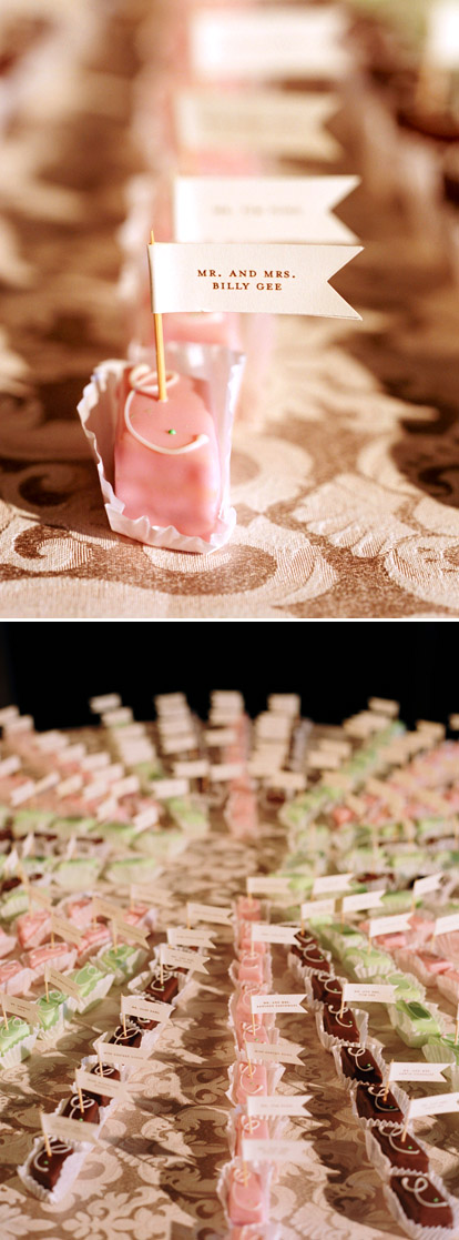 Old-fashioned and elegant dessert wedding escort cards by Gloria Wong Design, images by Lisa Lefkowitz Old-fashioned and elegant dessert wedding escort cards by Gloria Wong Design, images by Lisa Lefkowitz