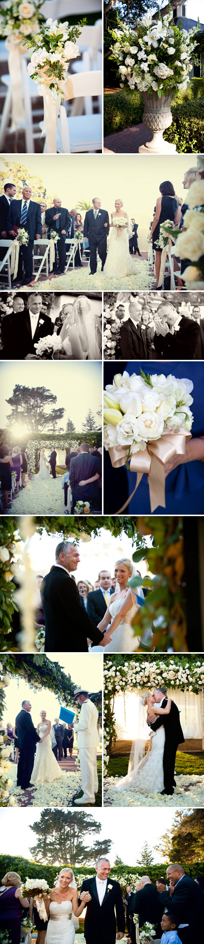 Fall Santa Barbara real wedding ceremony at The Valley Club of Montecito, cream, silver and gold wedding flowers, photographed by Boutwell Studio Fall Santa Barbara real wedding ceremony at The Valley Club of Montecito, cream, silver and gold wedding flowers, photographed by Boutwell Studio
