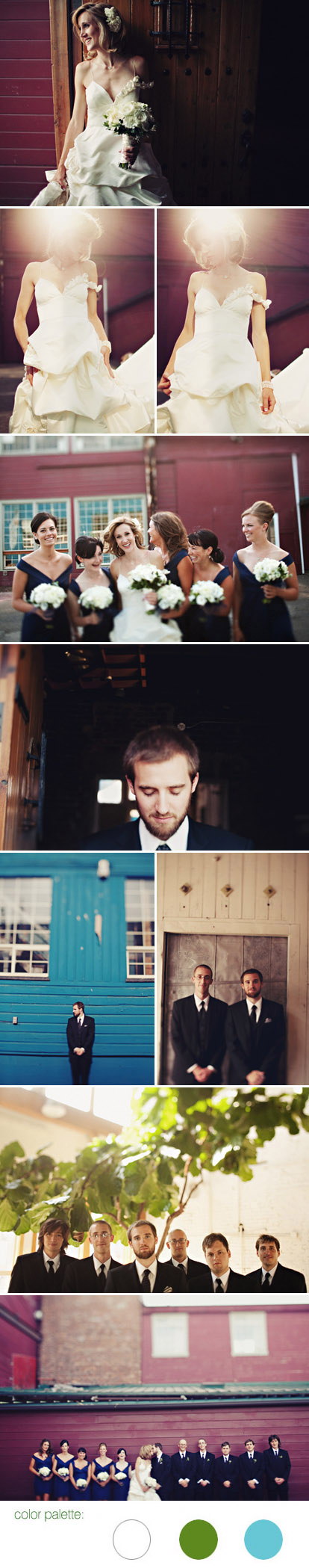 Creative, romantic, urban Seattle real wedding at Sodo Park by Herban Feast, blue, white and green wedding color palette, images by Sean Flanigan Creative, romantic, urban Seattle real wedding at Sodo Park by Herban Feast, blue, white and green wedding color palette, images by Sean Flanigan