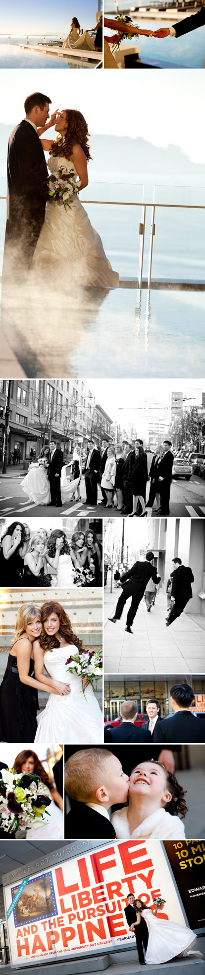 Modern Seattle wedding at the new Four Seasons Hotel, wedding party photos downtown, images by La Vie Photography Modern Seattle wedding at the new Four Seasons Hotel, wedding party photos downtown, images by La Vie Photography