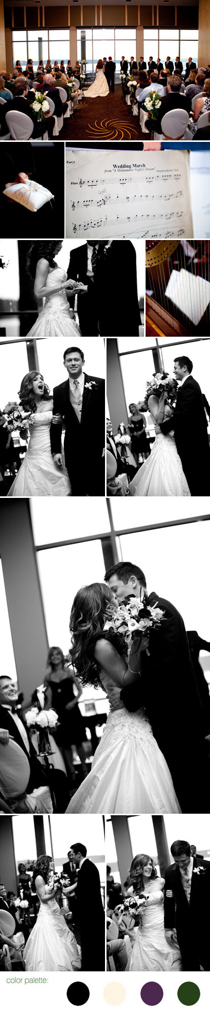 Modern Seattle wedding at the new Four Seasons Hotel, forgotten kiss during the ceremony, images by La Vie Photography Modern Seattle wedding at the new Four Seasons Hotel, forgotten kiss during the ceremony, images by La Vie Photography
