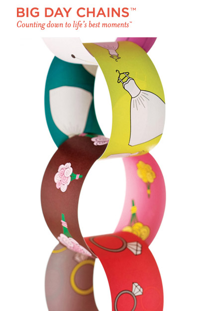 Cute paper chains to help you countdown to your wedding day, birthday or baby from Big Day Chains Cute paper chains to help you countdown to your wedding day, birthday or baby from Big Day Chains
