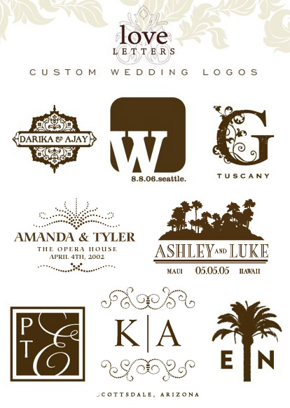 Personalized wedding monograms and logos from Love Letters Logos Personalized wedding monograms and logos from Love Letters Logos