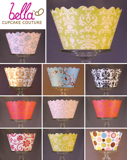 Designer cupcake wrappers from Bella Cupcake Couture Designer cupcake wrappers from Bella Cupcake Couture