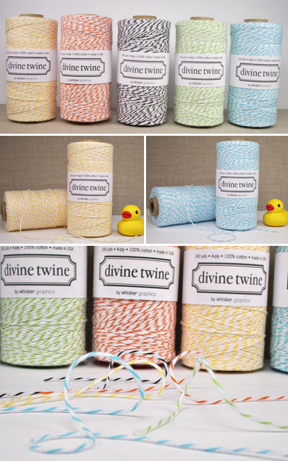 Divine Twine baker's twine by Whisker Graphics in black, orange, yellow, green and aqua Divine Twine baker's twine by Whisker Graphics in black, orange, yellow, green and aqua