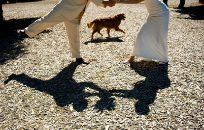 Sweet wedding couple shadow portrait with their dog by Barbie Hull Photography Sweet wedding couple shadow portrait with their dog by Barbie Hull Photography