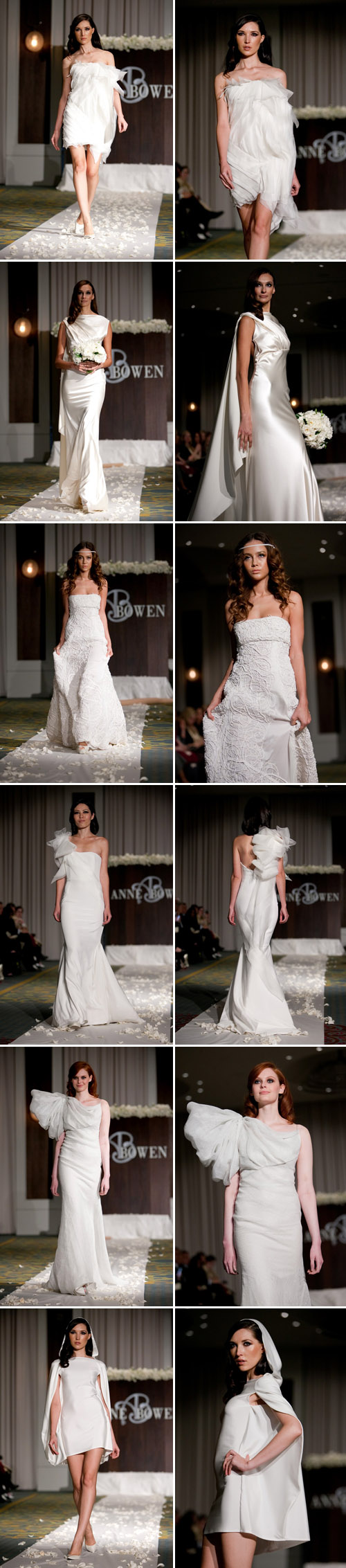 Anne Bowen Spring 2011 wedding dress colleciton from NY Bridal Market, photos by John and Joseph Photography Anne Bowen Spring 2011 wedding dress colleciton from NY Bridal Market, photos by John and Joseph Photography