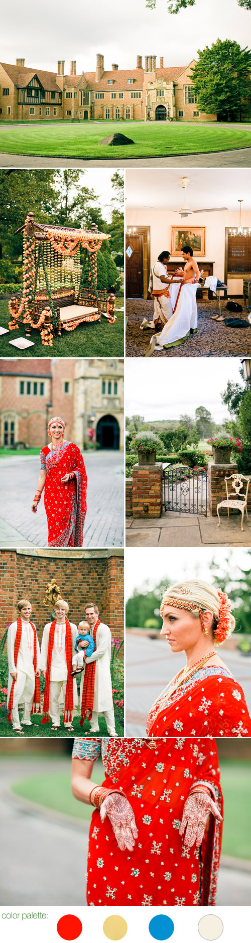 Colorful Hindu real wedding at Meadbrook Hall in Rochester, Michigan, photos by Harrison Studio Colorful Hindu real wedding at Meadbrook Hall in Rochester, Michigan, photos by Harrison Studio