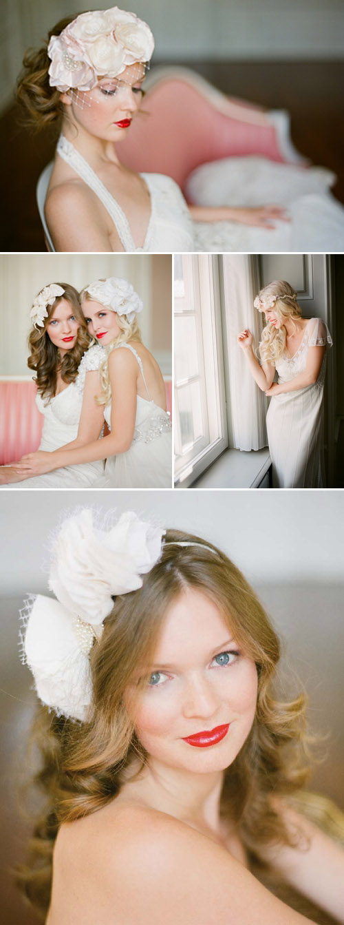 bridal hair accessories and veils from Jannie Baltzer, vintage inspired wedding head pieces bridal hair accessories and veils from Jannie Baltzer, vintage inspired wedding head pieces