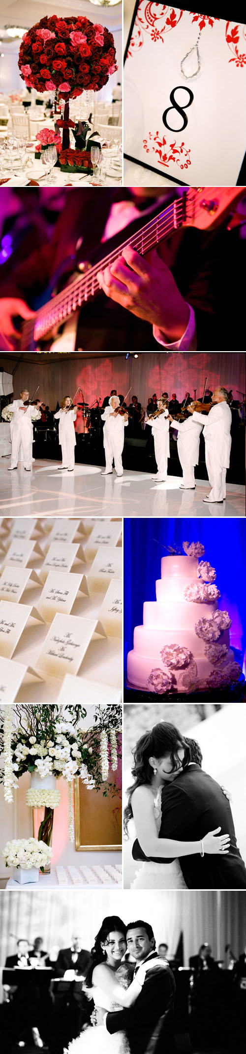classic southern california real wedding reception at St. Regis Monarch Beach, coordinated by Mindy Weiss, red and white color palette, photos by Yvette Roman Photography classic southern california real wedding reception at St. Regis Monarch Beach, coordinated by Mindy Weiss, red and white color palette, photos by Yvette Roman Photography