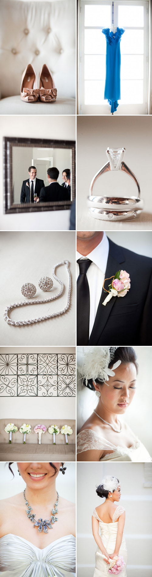 pretty cream, charcoal gray and silver Los Angeles real wedding at Vibiana, photo by Caroline Tran pretty cream, charcoal gray and silver Los Angeles real wedding at Vibiana, photo by Caroline Tran
