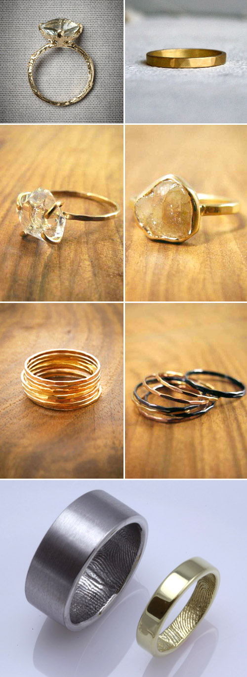 alternative engagement and wedding rings - rough cut diamonds and stackable wedding bands alternative engagement and wedding rings - rough cut diamonds and stackable wedding bands