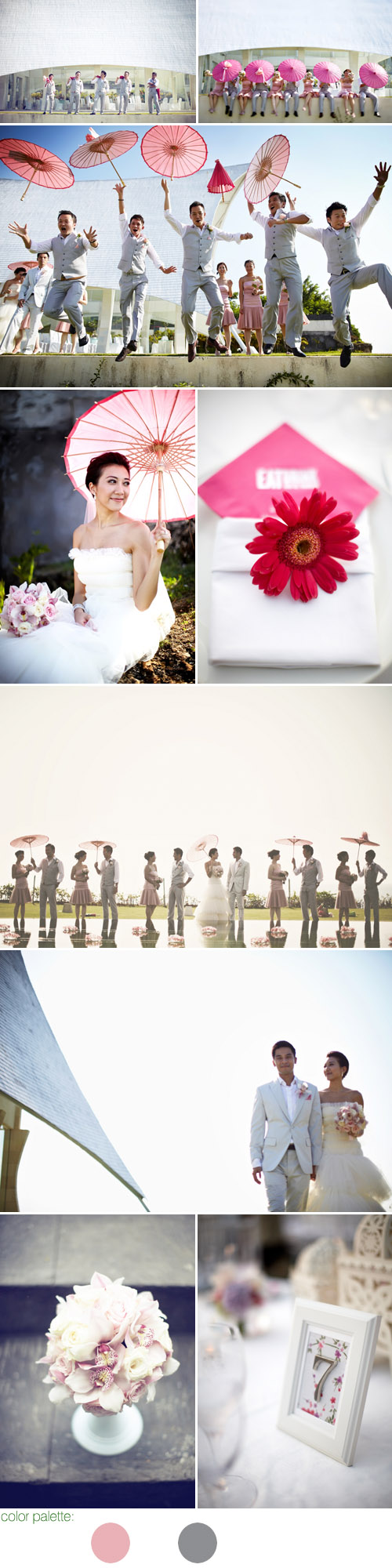 pink and gray destination wedding color ideas, Bali wedding at Ritual Chapel and Ayana Resort & Spa, photos by Tinydot Photography pink and gray destination wedding color ideas, Bali wedding at Ritual Chapel and Ayana Resort & Spa, photos by Tinydot Photography