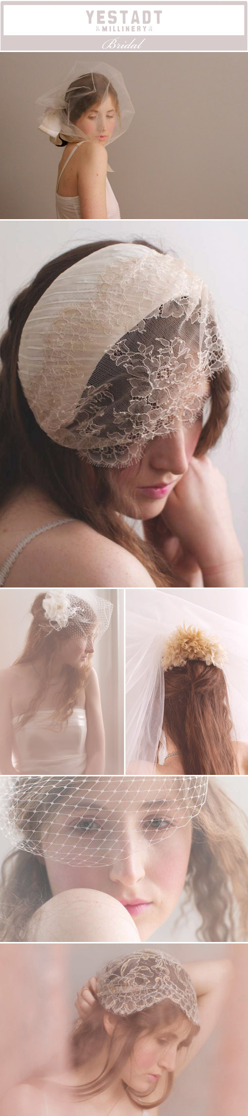 stylish handmade bridal hats, veils and hair accessories by Yestadt Millinery stylish handmade bridal hats, veils and hair accessories by Yestadt Millinery