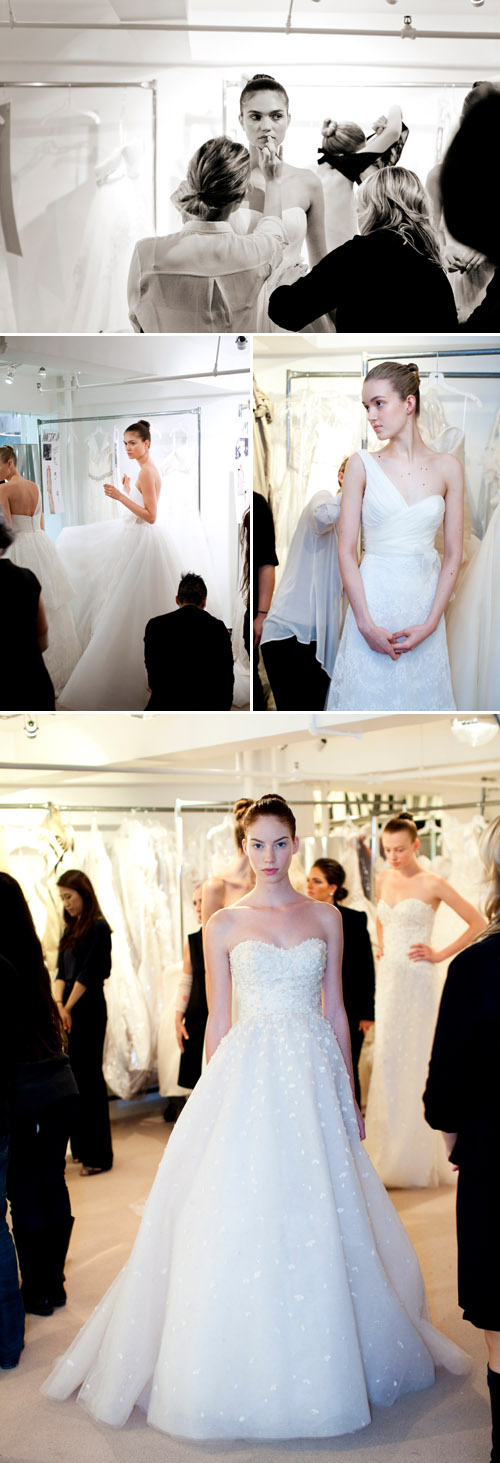 backstage photos at Christos wedding fashion show during NYC bridal market 2011, photos by Merri Cyr and Mark Walker of Merri Cyr Weddings backstage photos at Christos wedding fashion show during NYC bridal market 2011, photos by Merri Cyr and Mark Walker of Merri Cyr Weddings