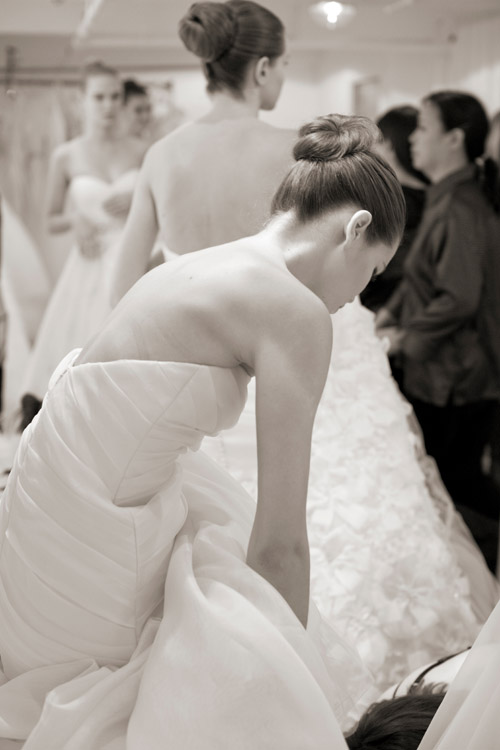backstage photos at Kenneth Pool wedding fashion show during NYC bridal market 2011, photos by Merri Cyr and Mark Walker of Merri Cyr Weddings backstage photos at Kenneth Pool wedding fashion show during NYC bridal market 2011, photos by Merri Cyr and Mark Walker of Merri Cyr Weddings