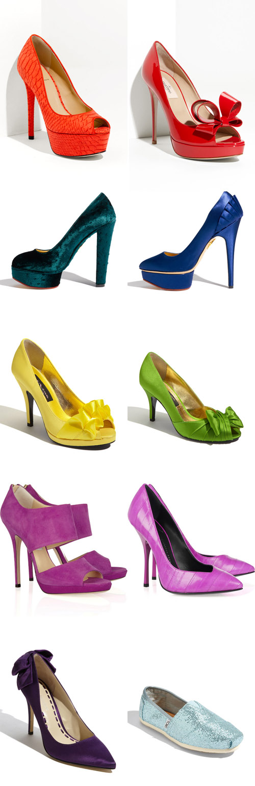 bright and colorful wedding shoes, yellow, pink, orange, blue, purple, red bridal heels bright and colorful wedding shoes, yellow, pink, orange, blue, purple, red bridal heels