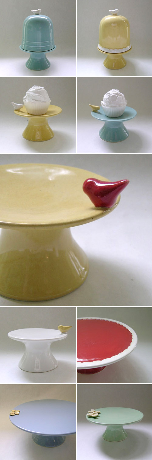 colorful wedding cake stands by Whitney Smith on Etsy.com via JunebugWeddings.com colorful wedding cake stands by Whitney Smith on Etsy.com via JunebugWeddings.com