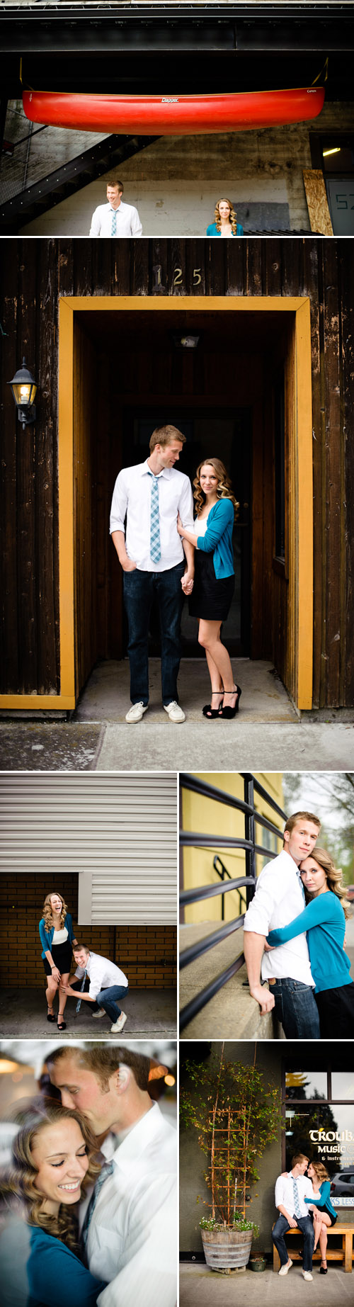 Creative engagement photo shoot in downtown Corvallis, OR, photographed by Aaron Courter Photography Creative engagement photo shoot in downtown Corvallis, OR, photographed by Aaron Courter Photography