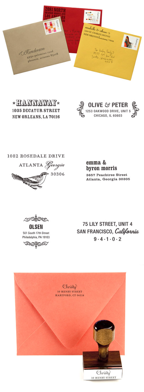 modern custom return address rubber stamps for weddings from Paperwink modern custom return address rubber stamps for weddings from Paperwink