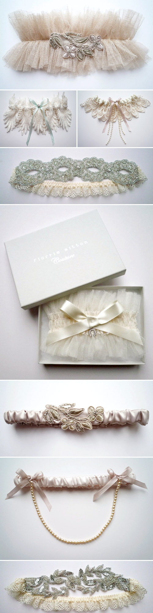 couture bridal garters from Florrie Mitton on Etsy.com couture bridal garters from Florrie Mitton on Etsy.com