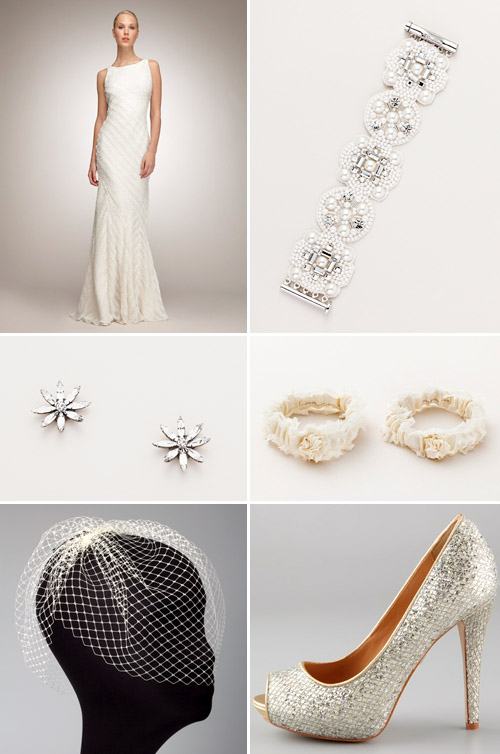 sophisticated modern wedding dress and elegant wedding accessories with Swarovski crystal flower earrings by Janis Savitt at The Aisle New York sophisticated modern wedding dress and elegant wedding accessories with Swarovski crystal flower earrings by Janis Savitt at The Aisle New York