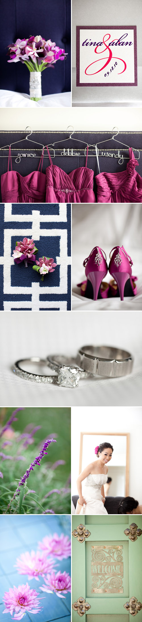 fuchsia, pink, purple and ivory wedding at the Allied Arts Guild in Menlo Park, California, photo by Caroline Tran Photographer fuchsia, pink, purple and ivory wedding at the Allied Arts Guild in Menlo Park, California, photo by Caroline Tran Photographer