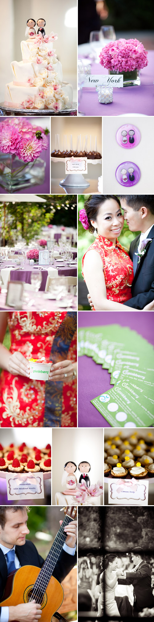 fuchsia, pink, purple and ivory wedding at the Allied Arts Guild in Menlo Park, California, photo by Caroline Tran Photographer fuchsia, pink, purple and ivory wedding at the Allied Arts Guild in Menlo Park, California, photo by Caroline Tran Photographer