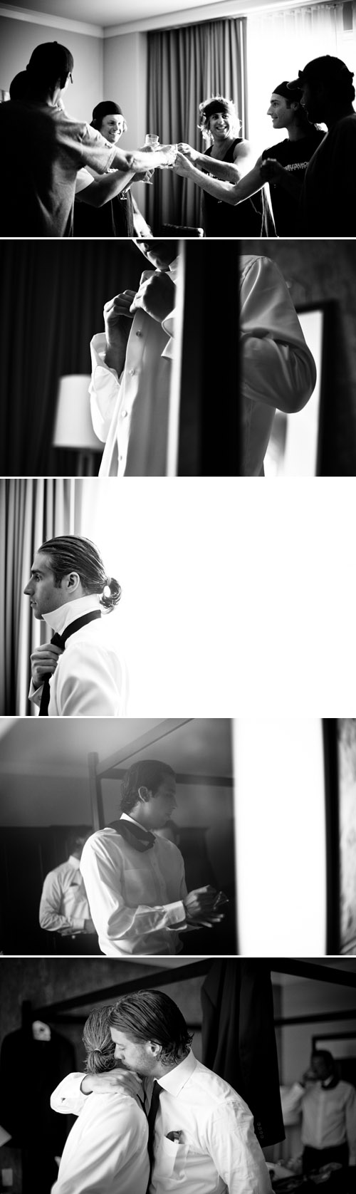 A groom and his groomsmen getting ready on the wedding day, creative Colorado wedding photos from Chowen Photography A groom and his groomsmen getting ready on the wedding day, creative Colorado wedding photos from Chowen Photography