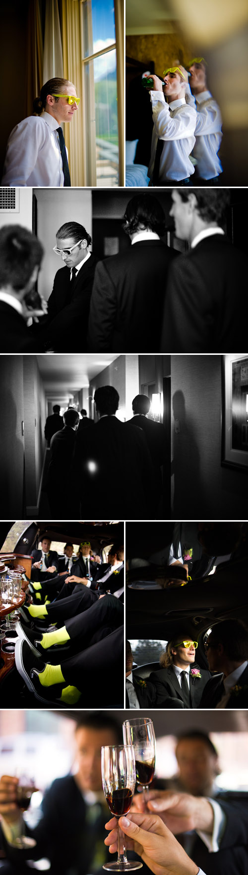 A groom and his groomsmen getting ready on the wedding day, creative Colorado wedding photos from Chowen Photography A groom and his groomsmen getting ready on the wedding day, creative Colorado wedding photos from Chowen Photography