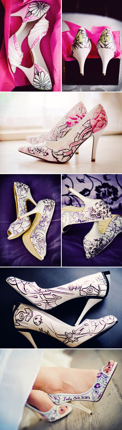 creative hand painted wedding shoes from Figgie Shoes, alternative wedding shoes creative hand painted wedding shoes from Figgie Shoes, alternative wedding shoes