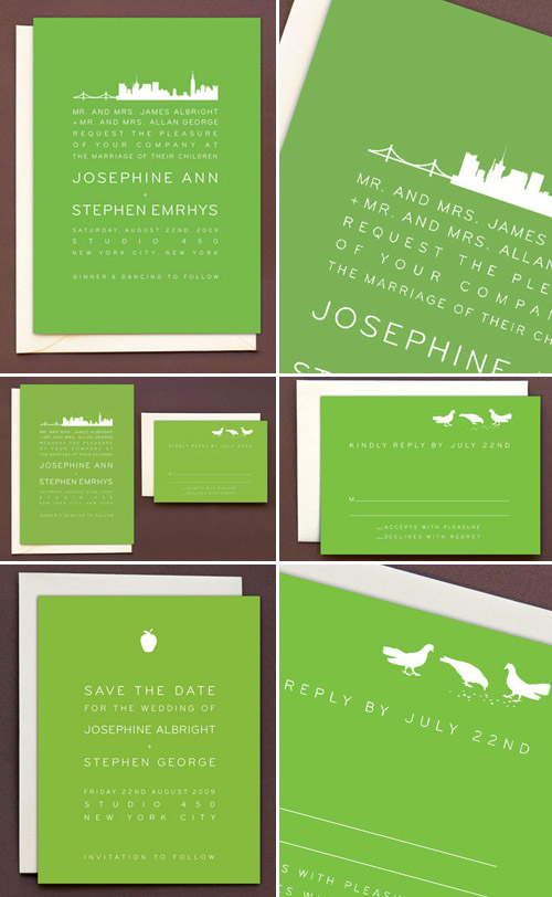 city skyline wedding invitations and save the dates from Hello!Lucky city skyline wedding invitations and save the dates from Hello!Lucky