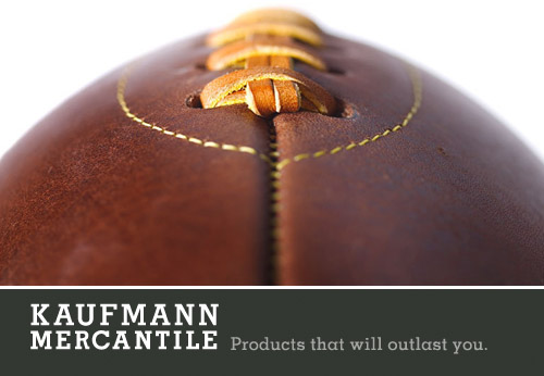 high quality groom and groomsmen's gifts, handmade leather football from Kaufmann Mercantile high quality groom and groomsmen's gifts, handmade leather football from Kaufmann Mercantile