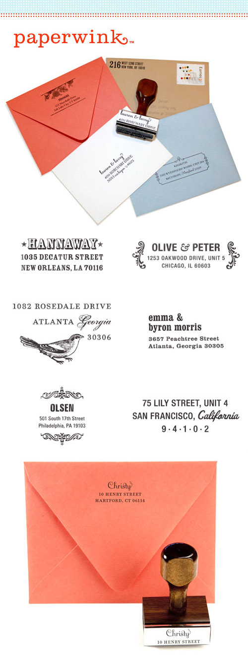 custom address or personal rubber stamps from Paperwink custom address or personal rubber stamps from Paperwink