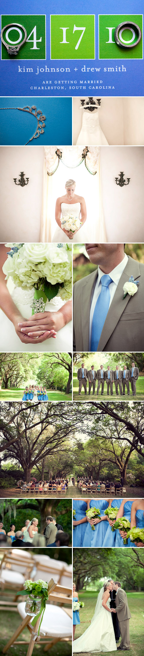 Charleston, South Carolina wedding at The Legare Waring House, sky blue and green wedding color palette, photos by The Schultzes Charleston, South Carolina wedding at The Legare Waring House, sky blue and green wedding color palette, photos by The Schultzes
