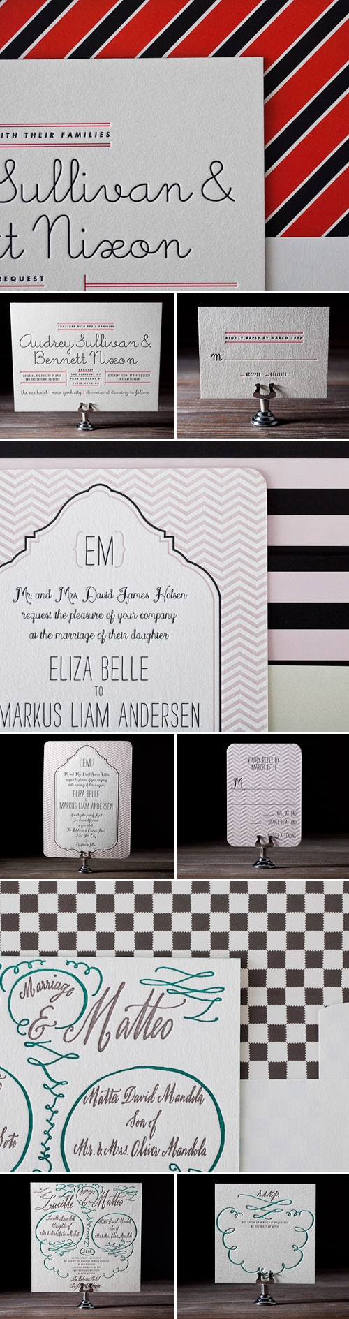 2012 letterpress wedding invitations from Bella Figura 2012 letterpress wedding invitations from Bella Figura
