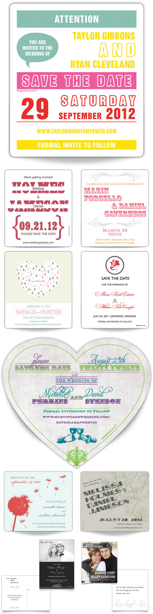 wedding save the dates by Magnet Street Weddings wedding save the dates by Magnet Street Weddings