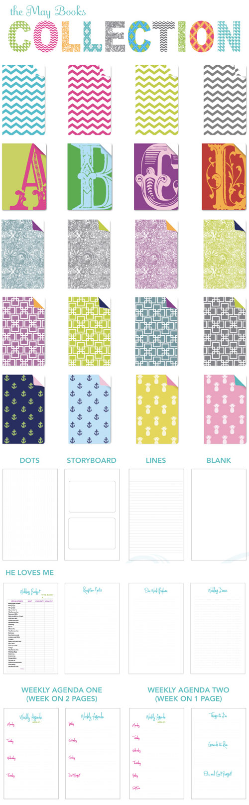 cute custom paper notebooks with colorful canvas covers from May Books cute custom paper notebooks with colorful canvas covers from May Books