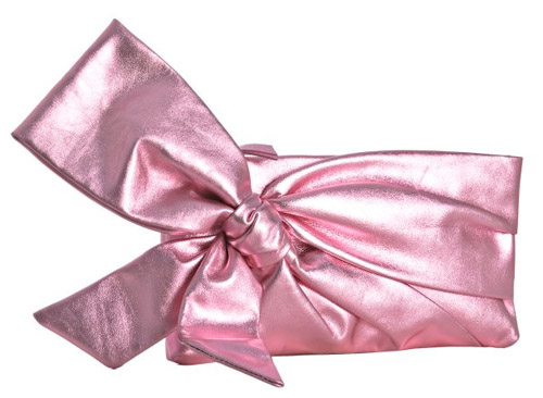 pink metallic bridal bow clutch by Valentino, available at Bluefly.com pink metallic bridal bow clutch by Valentino, available at Bluefly.com
