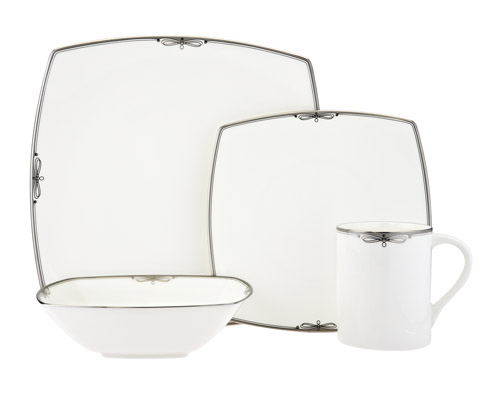 Platinum Ribbon romantic bridal dinnerware for your bridal registry from Mikasa Platinum Ribbon romantic bridal dinnerware for your bridal registry from Mikasa