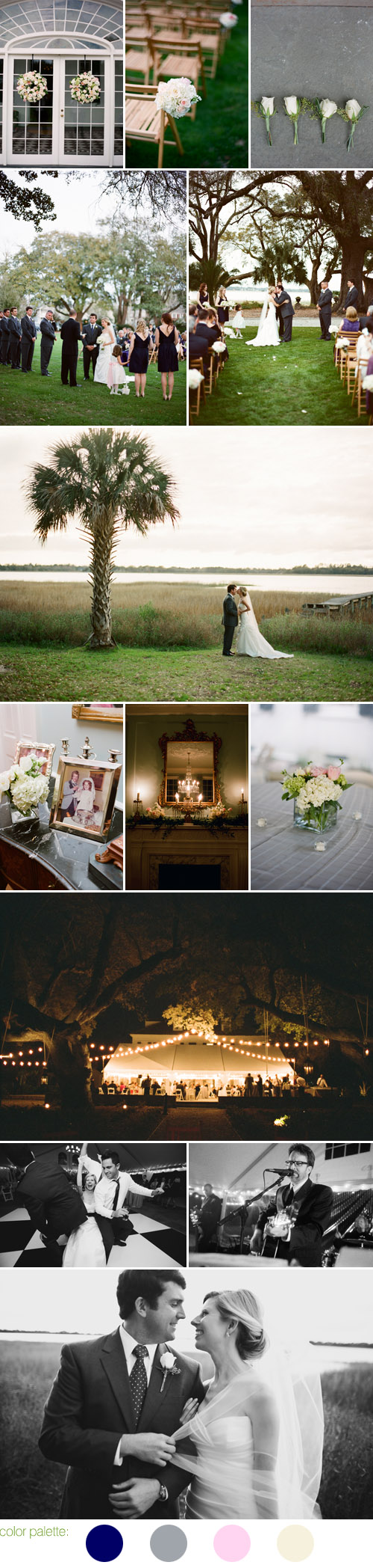 Charleston, South Carolina wedding at Lowndes Grove Plantation, navy, gray, pink and ivory wedding color ideas, photos by Virgil Bunao Photography Charleston, South Carolina wedding at Lowndes Grove Plantation, navy, gray, pink and ivory wedding color ideas, photos by Virgil Bunao Photography