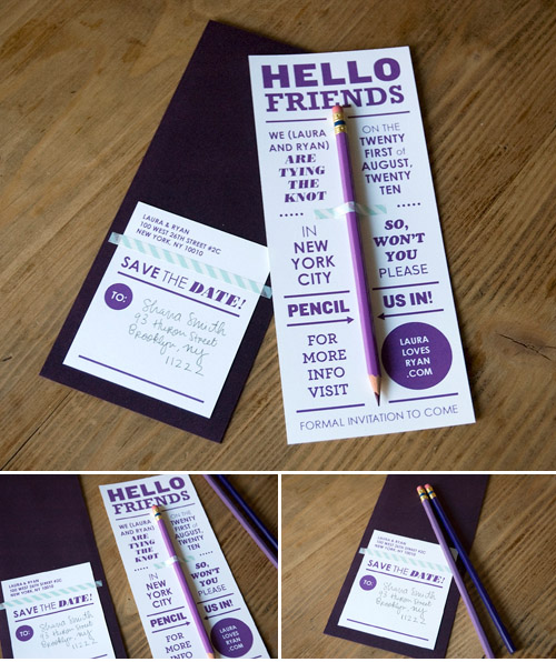 cute pencil-themed save the dates from Melangerie.esty.com cute pencil-themed save the dates from Melangerie.etsy.com