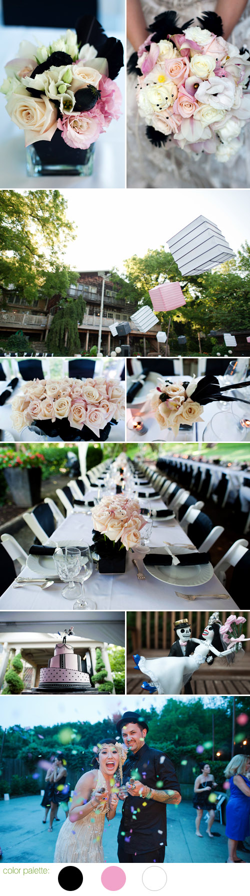 pink, black and white funky and fun vintage wedding style, images by Solar Photographers pink, black and white funky and fun vintage wedding style, images by Solar Photographers