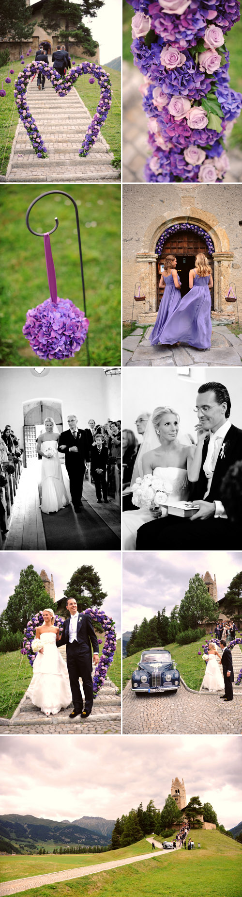 elegant and emotional purple and lavender wedding ceremony in St. Moritz, Switzerland, photos by Andrea & Marcus Photography elegant and emotional purple and lavender wedding ceremony in St. Moritz, Switzerland, photos by Andrea & Marcus Photography